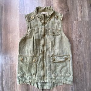 Lucky Brand Live in Love Denim Green Vest